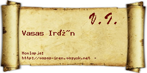 Vasas Irén névjegykártya