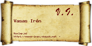 Vasas Irén névjegykártya